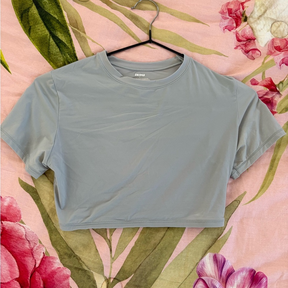 SKIMS Light Gray Crop Top